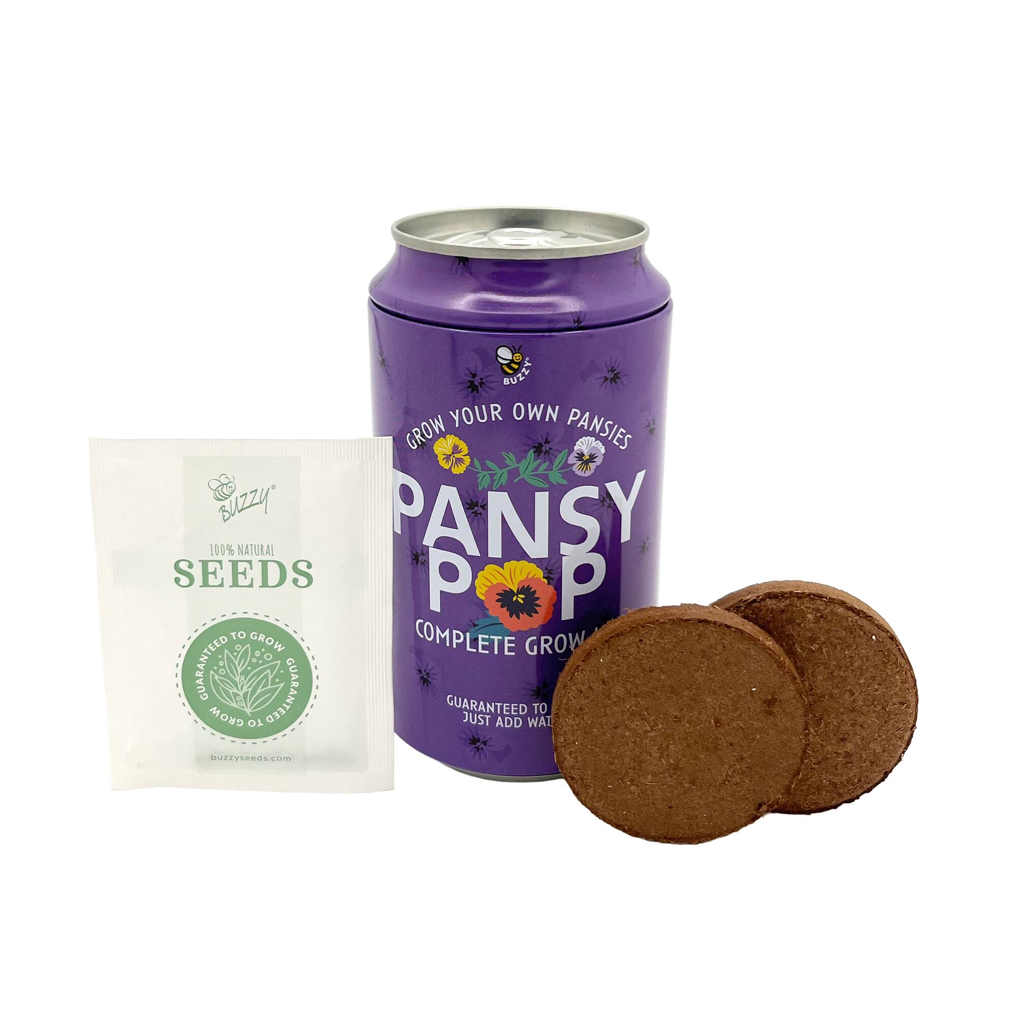 Buzzy® Pansy Soda Can Complete Grow Kit